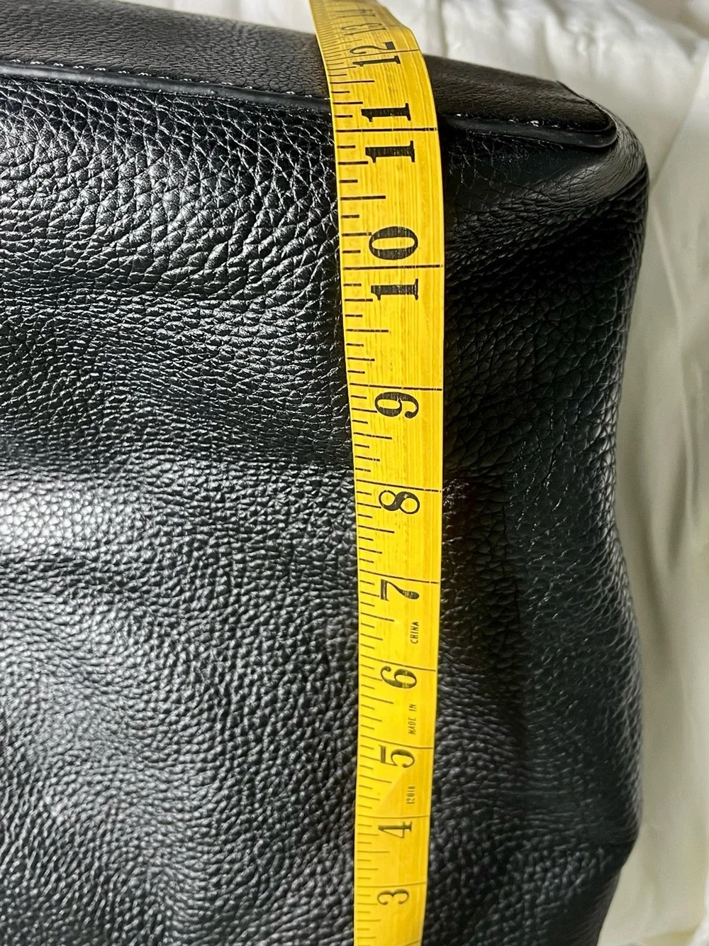 Tory Burch Black Pebbled Leather Braided-Handle Tote with Magnetic Closure